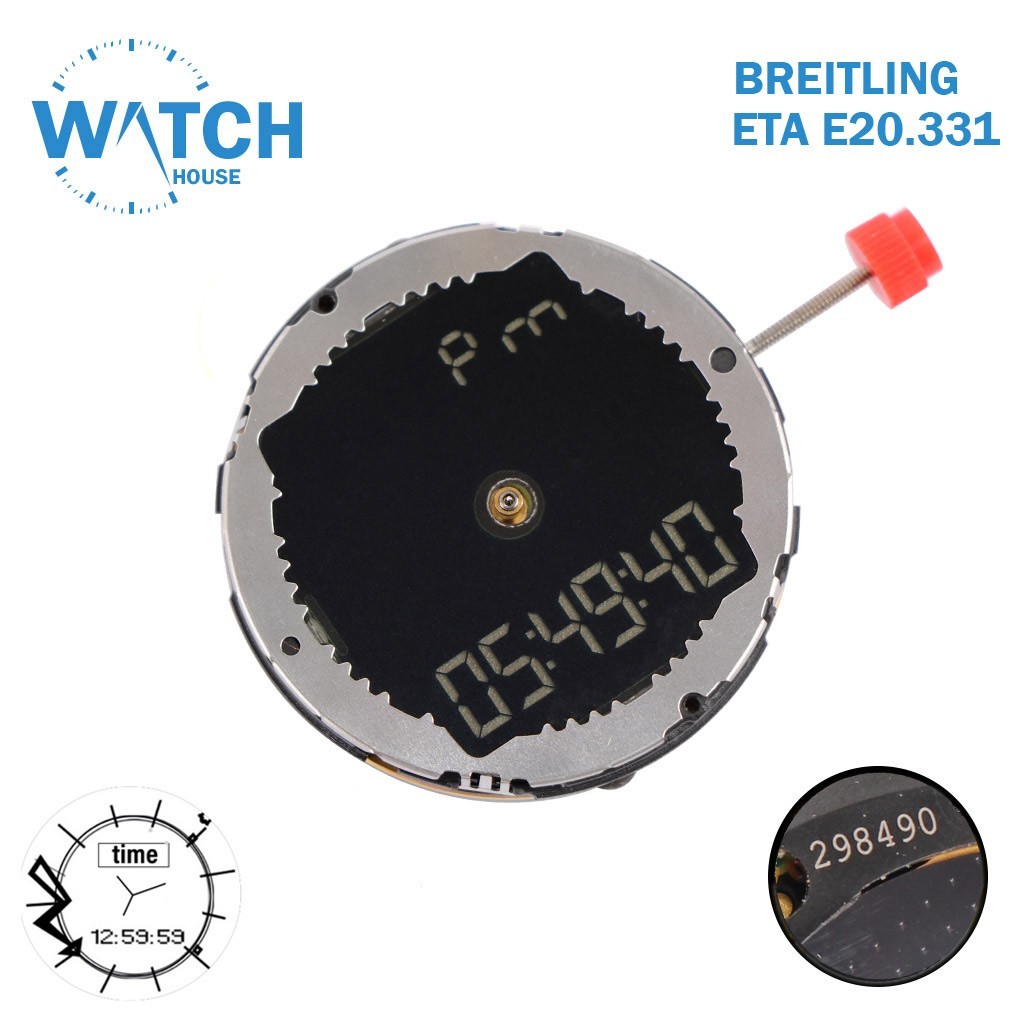 BREITLING ETA E20.331 Swiss Movement (B68) ,Analog /Digital ,Alarm ( Discounted)