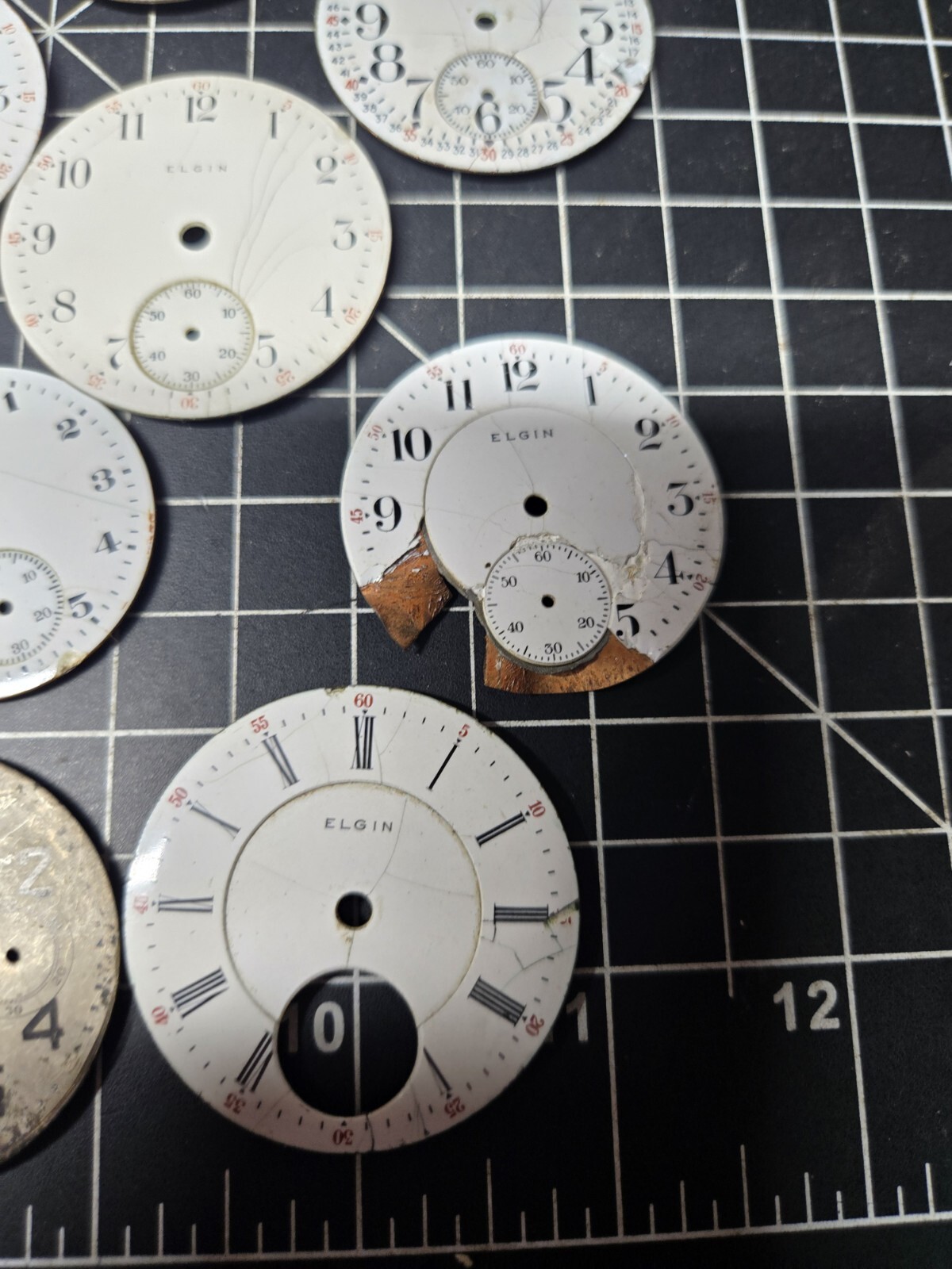 vintage elgin pocket watch dial lot repurpose steampubk craft sub railroad