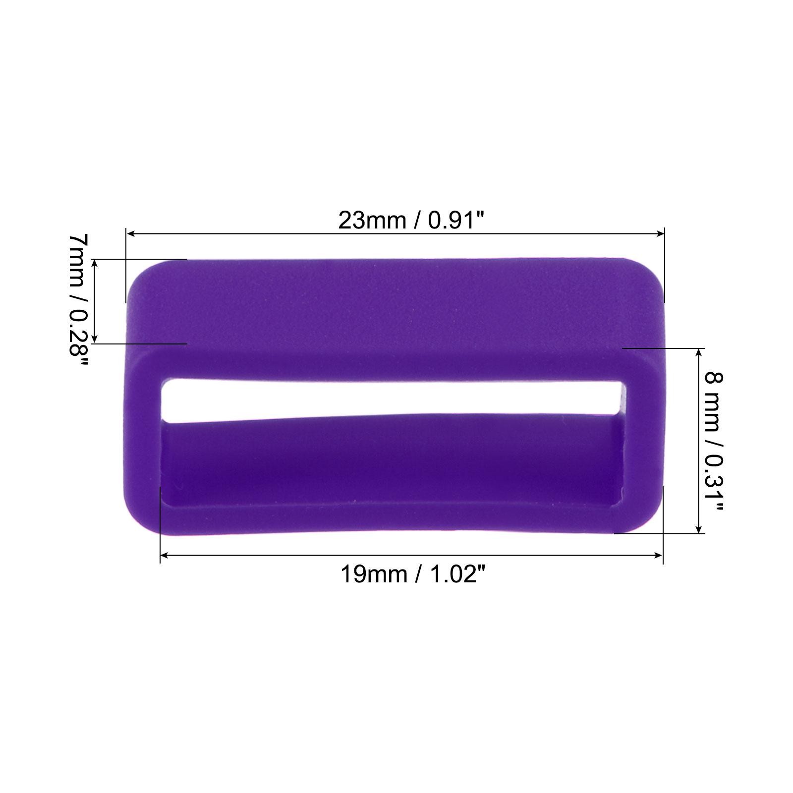 Watch Band Strap Loops Silicone for 19mm Width Watch Band, Purple 4 Pcs
