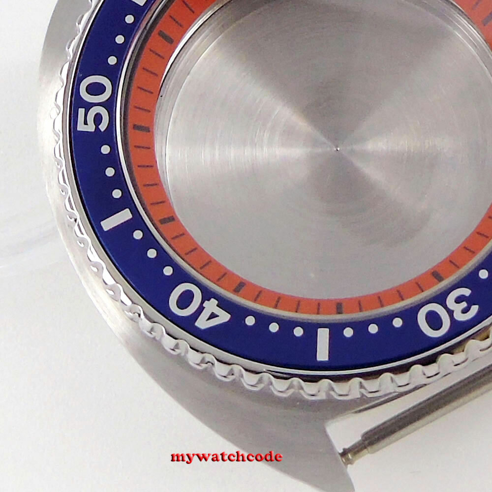 45mm White Chapter Ring Steel Watch Case Sapphire Glass fit NH35 NH36 movement