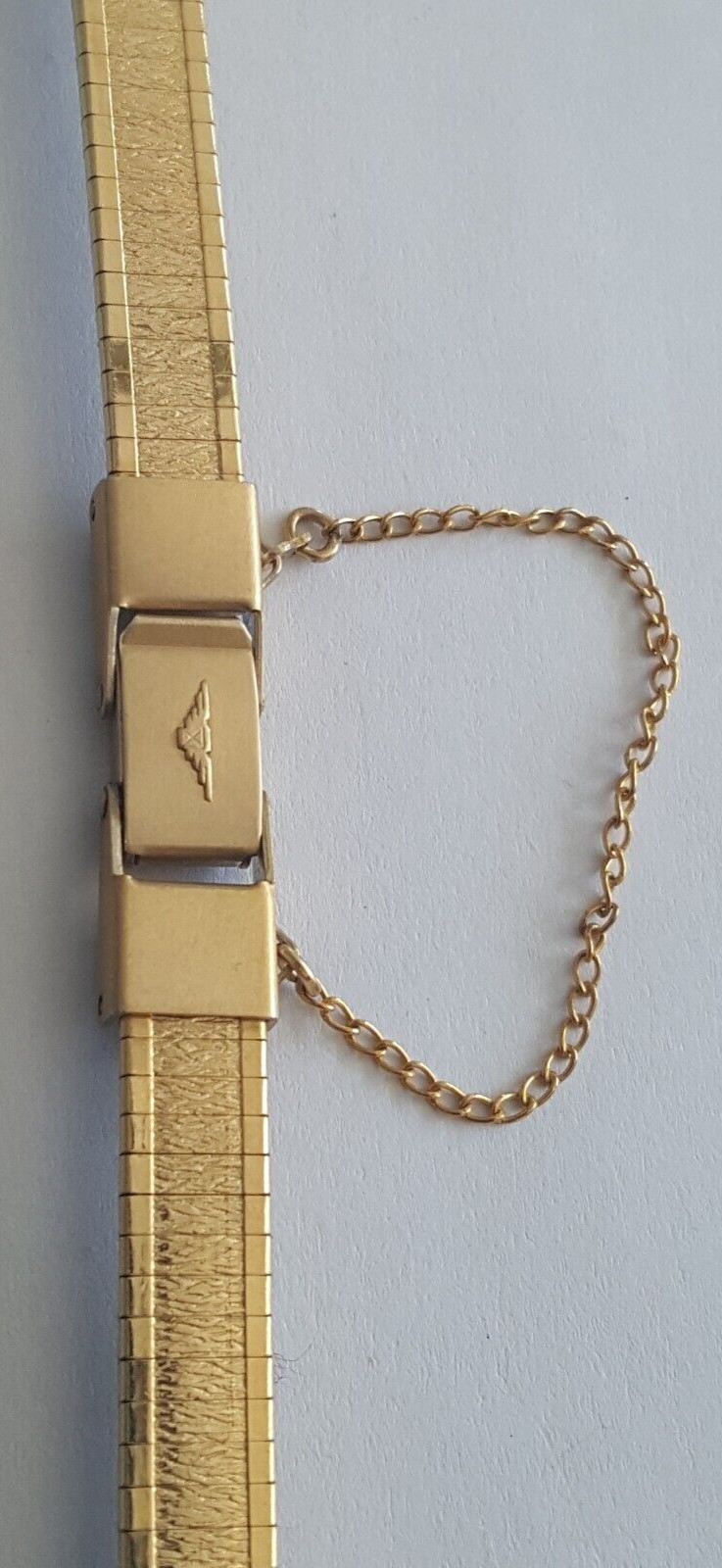 Longines Gold Plated Watch Bracelet With Safety Clasp Chain