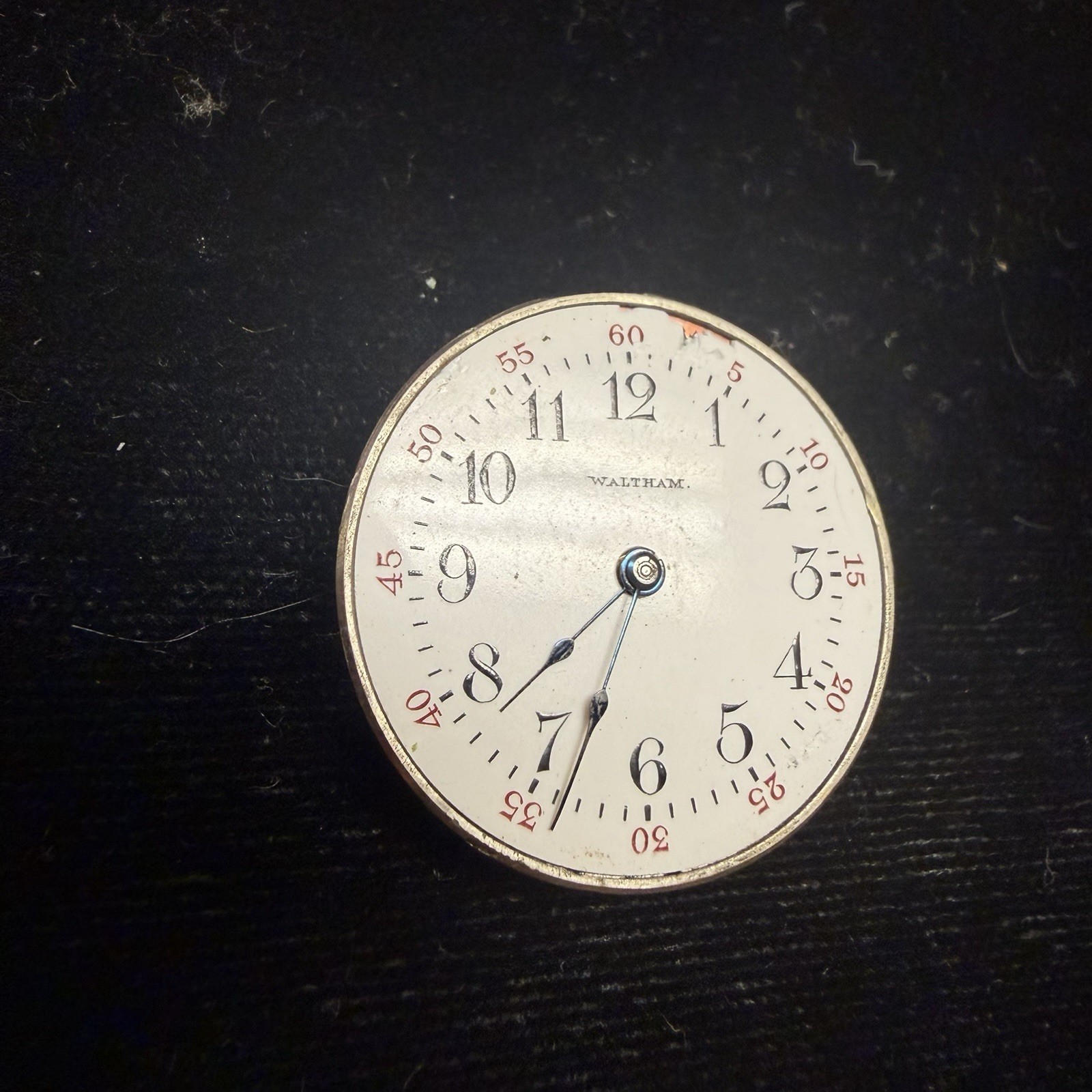 1902 Waltham 1898 Riverside 17J Pocket Watch Movement & Dial Parts Or Repair