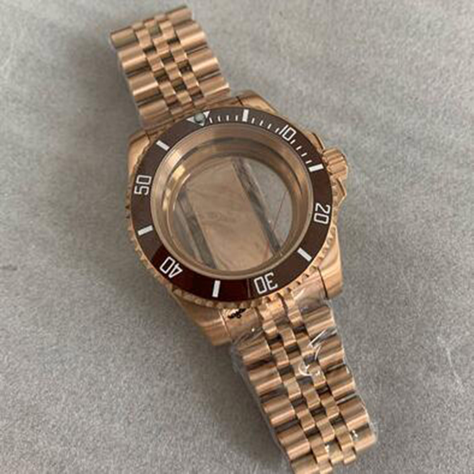 40mm SUB Stainless Watch Case Strap Ring Kit Sapphire Glass For NH35/36 Movement