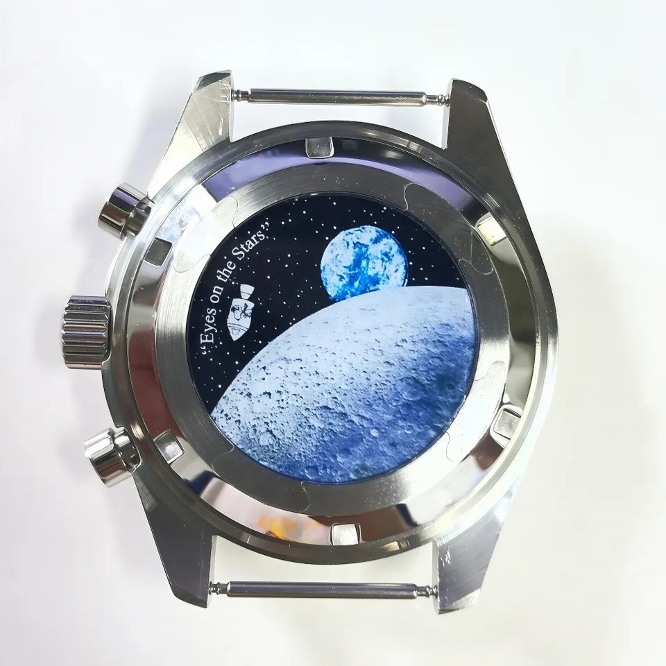 37mm Watch Case Back Moon Pattern for 40mm VK63 Case Stainless Steel Cover