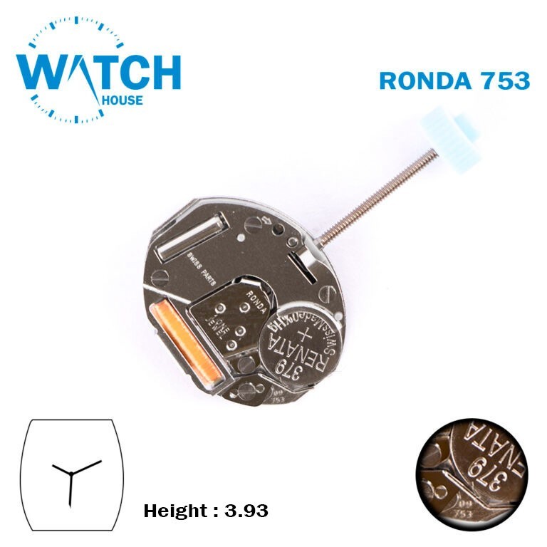 RONDA 753 Watch Movement SWISS Made Without Disk, Height 3.99 mm, watchmakers