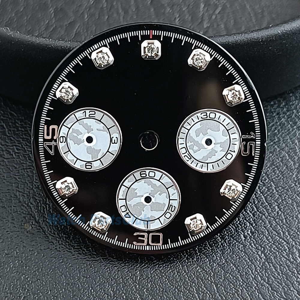 Green Luminous VK63 Dial 29.5mm Panda Dial For VK63 Movement-Watch Parts
