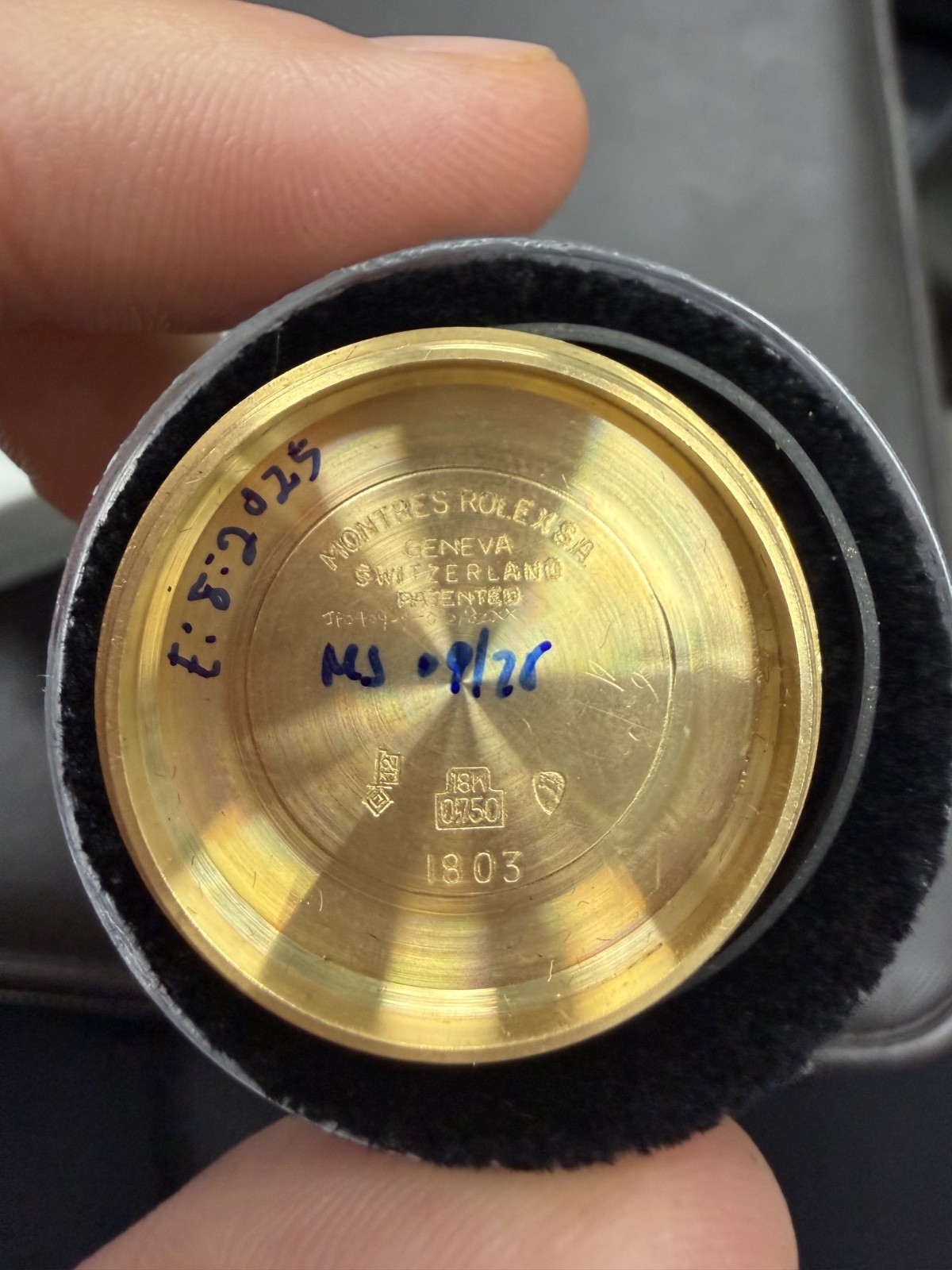Authentic Rolex Day-Date 1803 18k Gold Case Back OEM Vintage President w/ Gasket