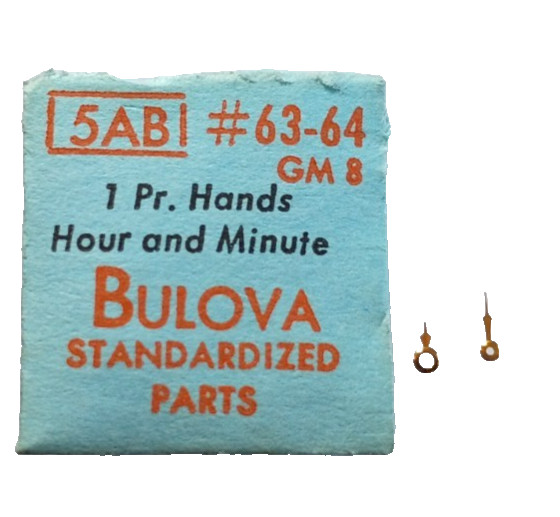 Bulova 5AB Watch Hands Gold Modern 8 watch part #63-64