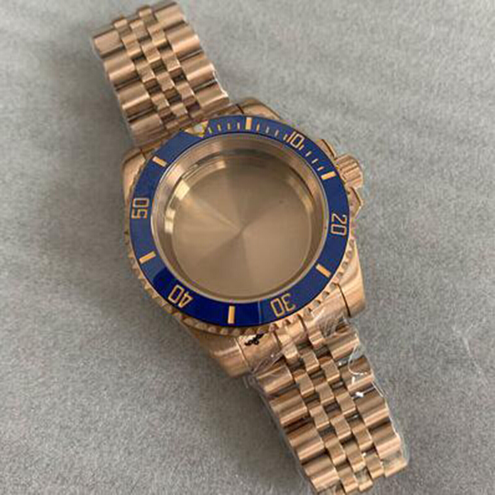 SUB Case + 5 Bead Strap 40mm Sapphire Glass Dense Bottom for NH35/NH36 Movement