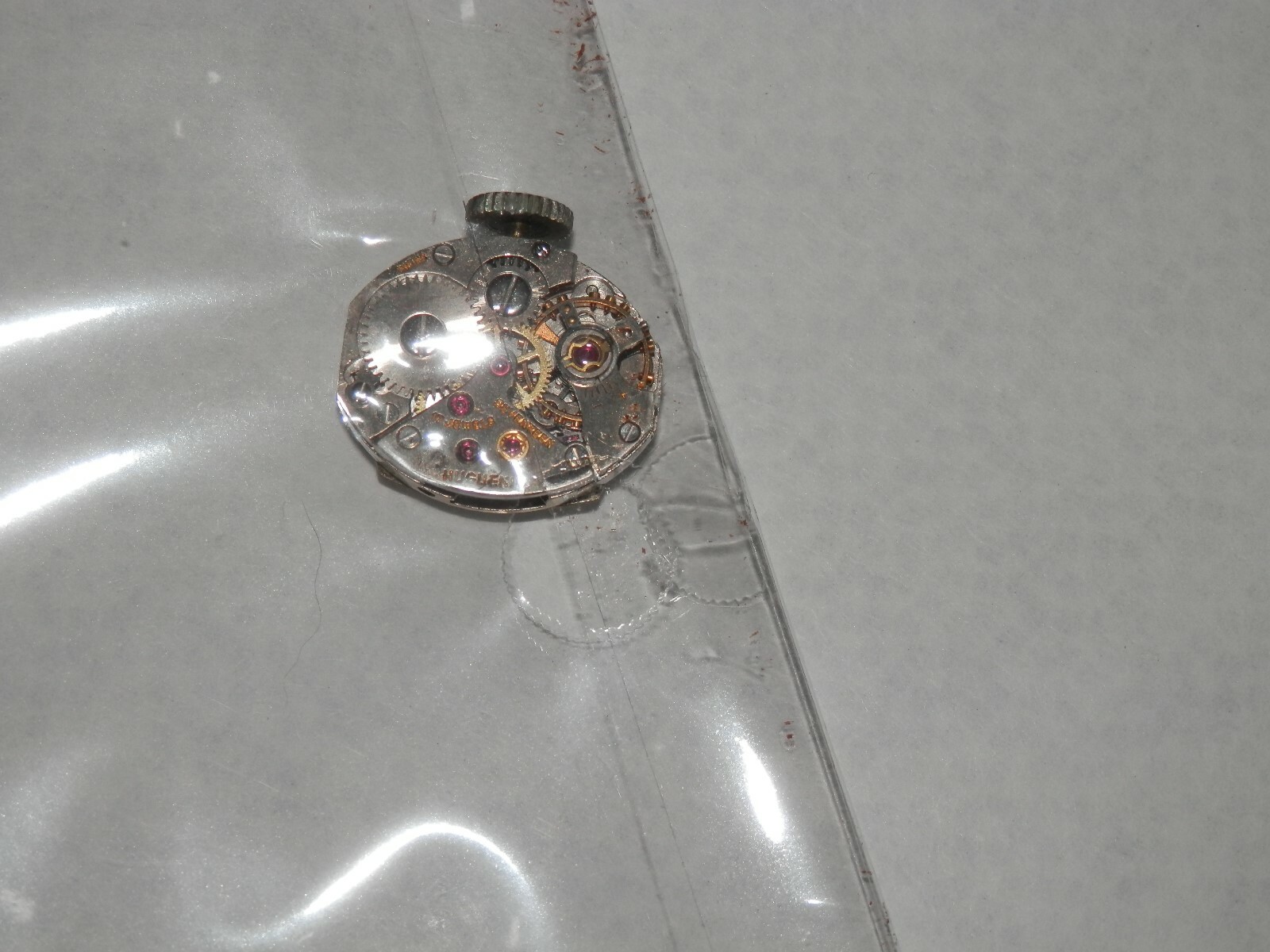 Huguenin Watch Movement 17 jewels, 5 1/2 x7, Serviced, Great Condition
