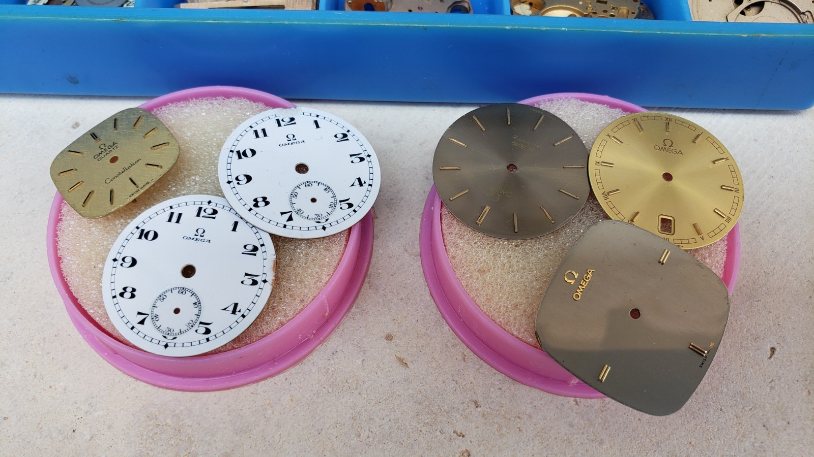 Huge Lot Of Omega Watch Movements & Dials & Parts