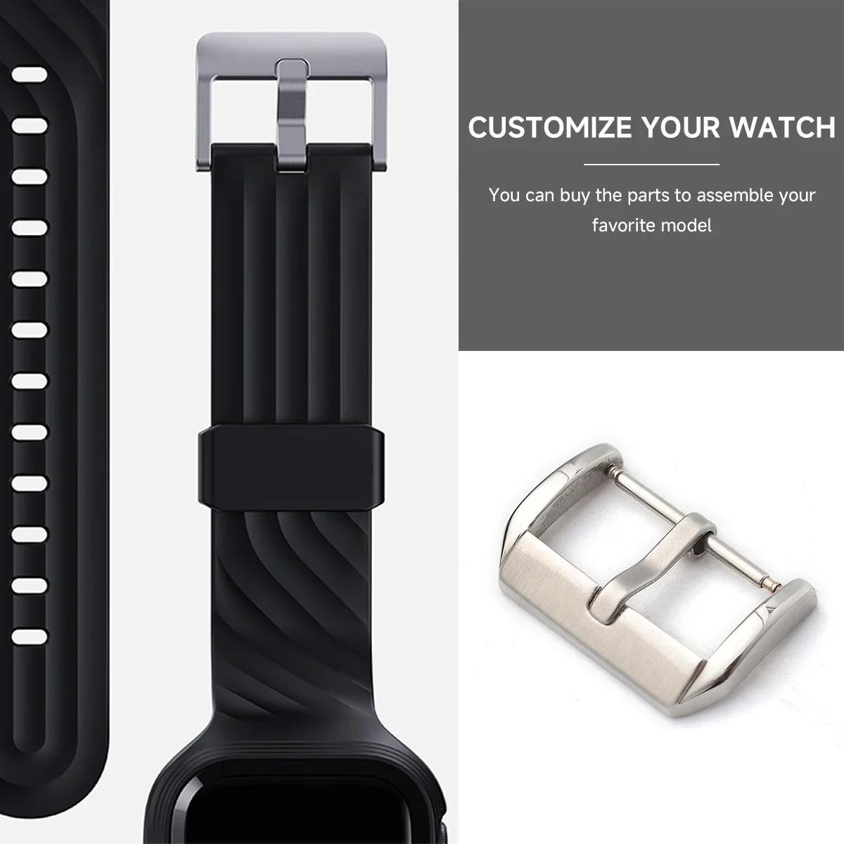 Watch Buckle Pin Clasp Stainless Steel for Leather Band 10mm-24mm Replacement