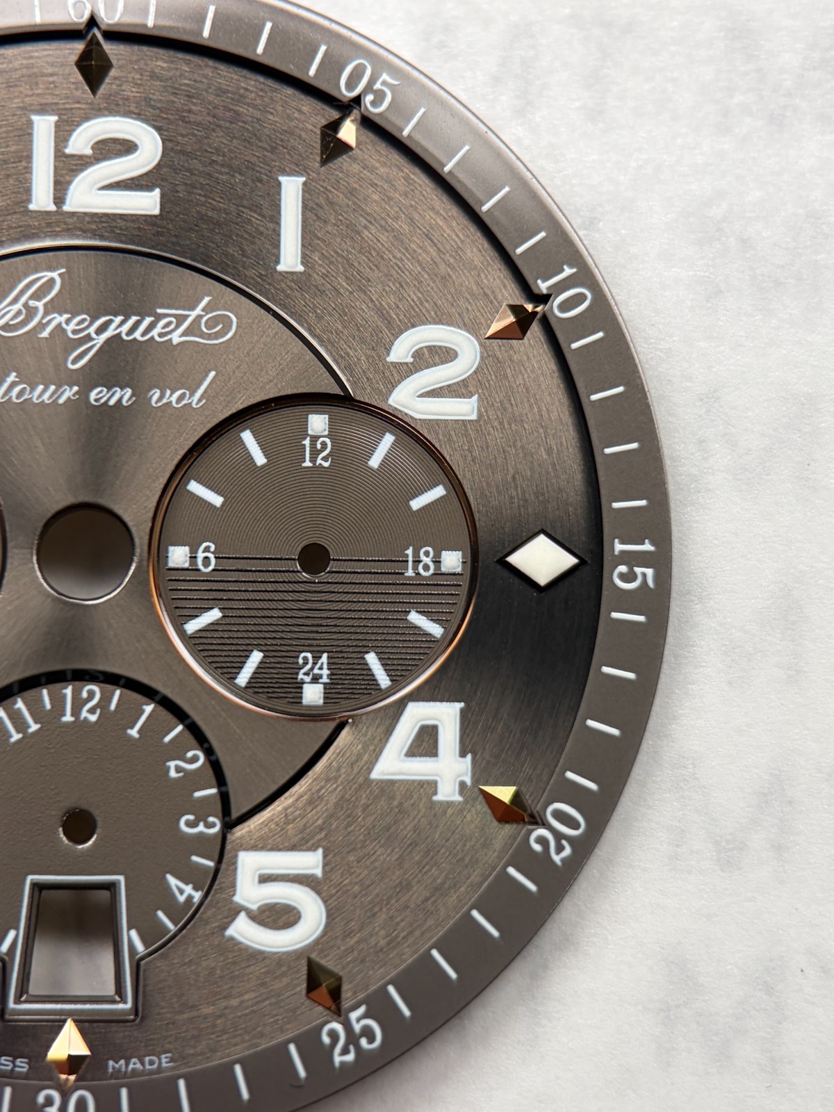 Brown Chronograph Dial for Breguet Type XX 3810BR Used Replacement Parts