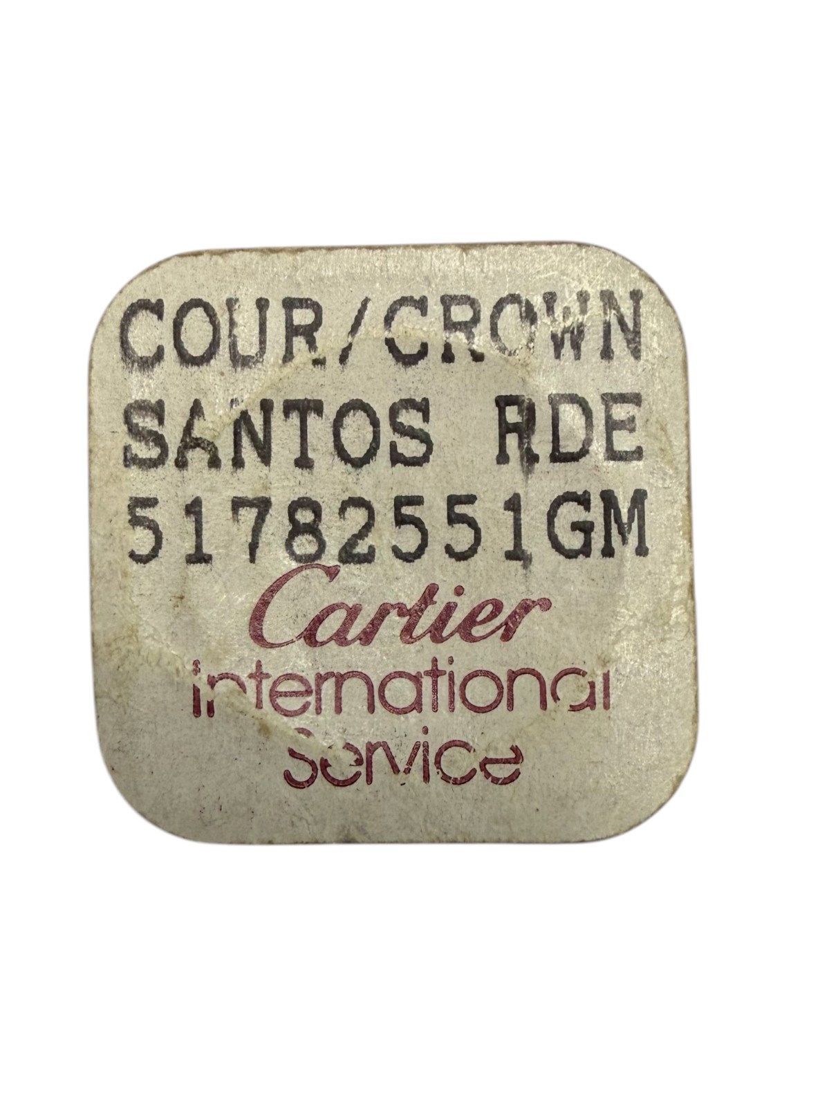 Genuine Cartier Crown – Santos Ref. RDE.51782551GM with Maroon Stone