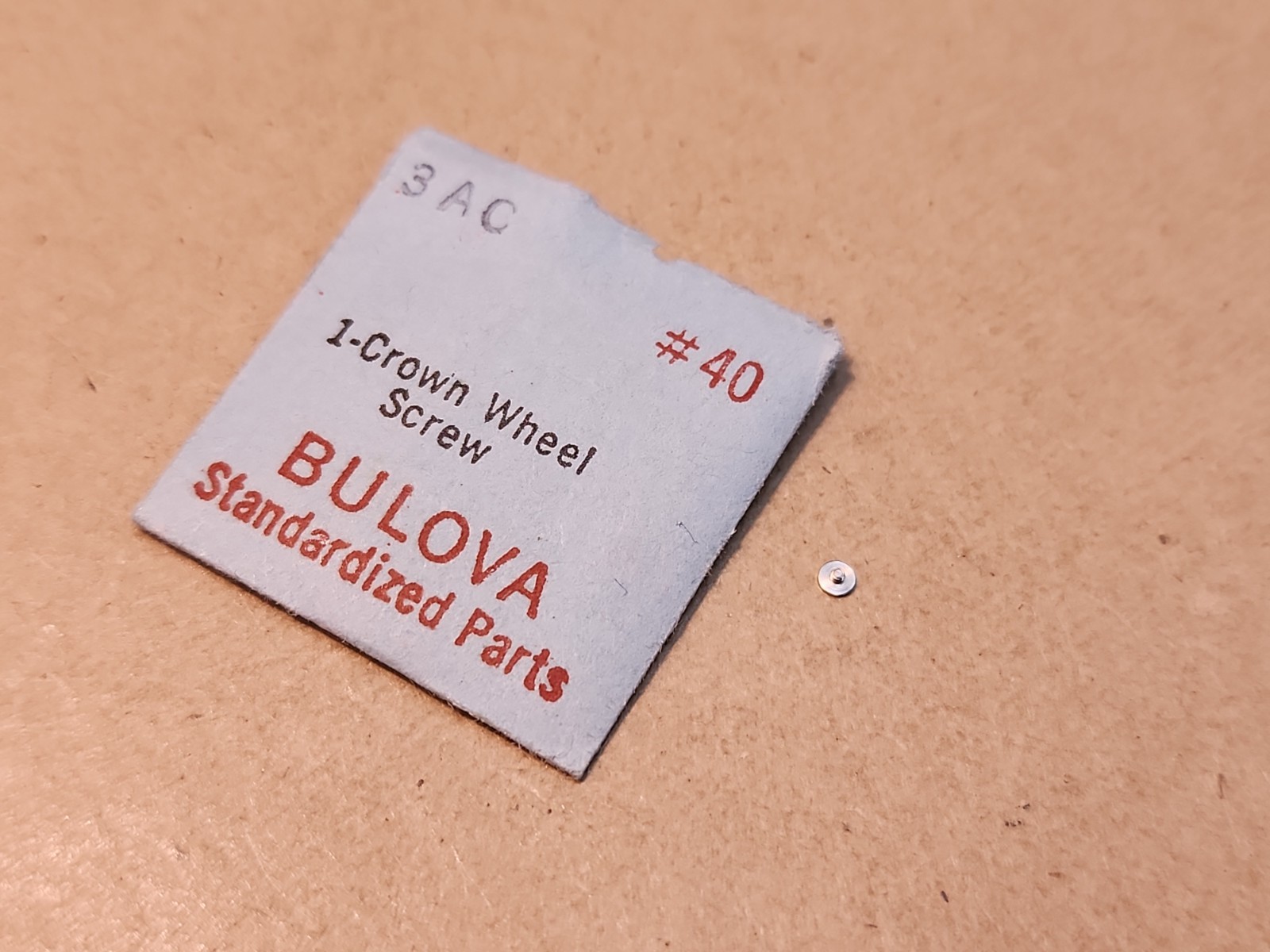 Factory NOS Bulova 3 AC P/N 40 Crown Wheel Screw Parts Spares Repairs