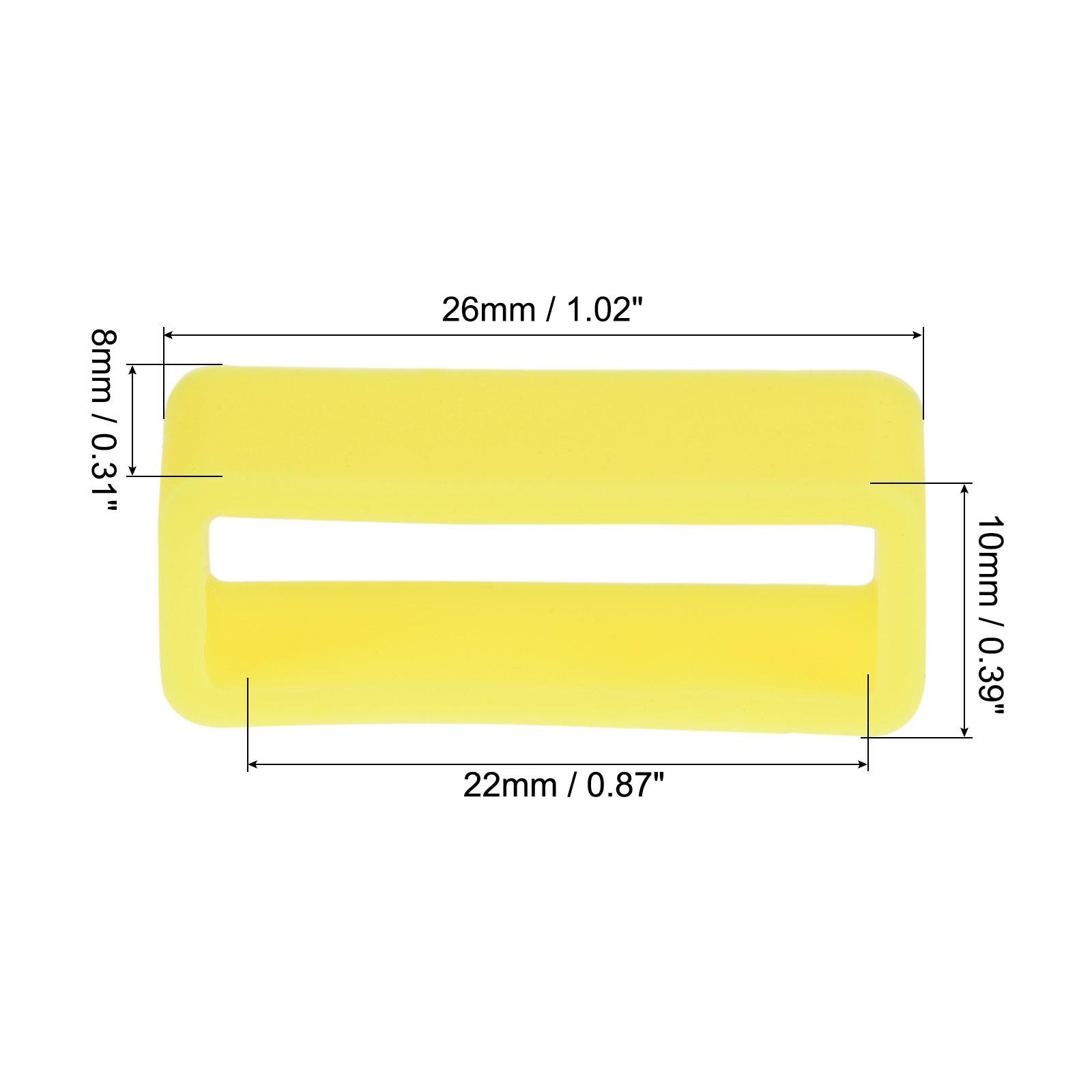 Watch Band Strap Loops Silicone for 22mm Width Watch Band, Yellow 4 Pcs