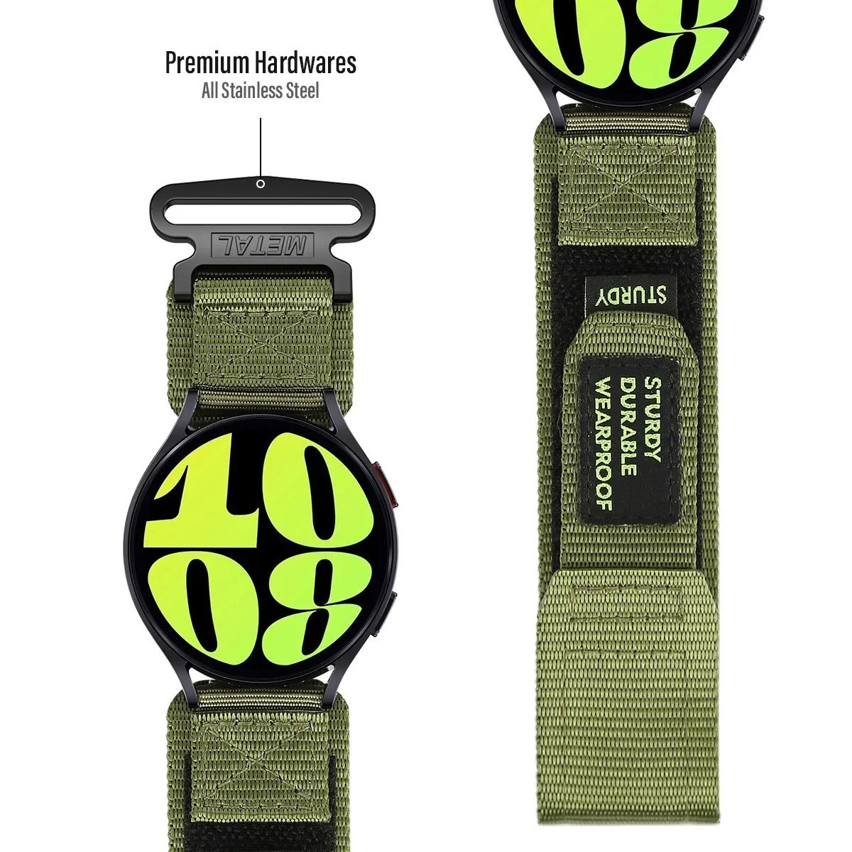 Universal Quick Release Rugged Military Nylon Band Strap 20mm 22mm Smart Watch