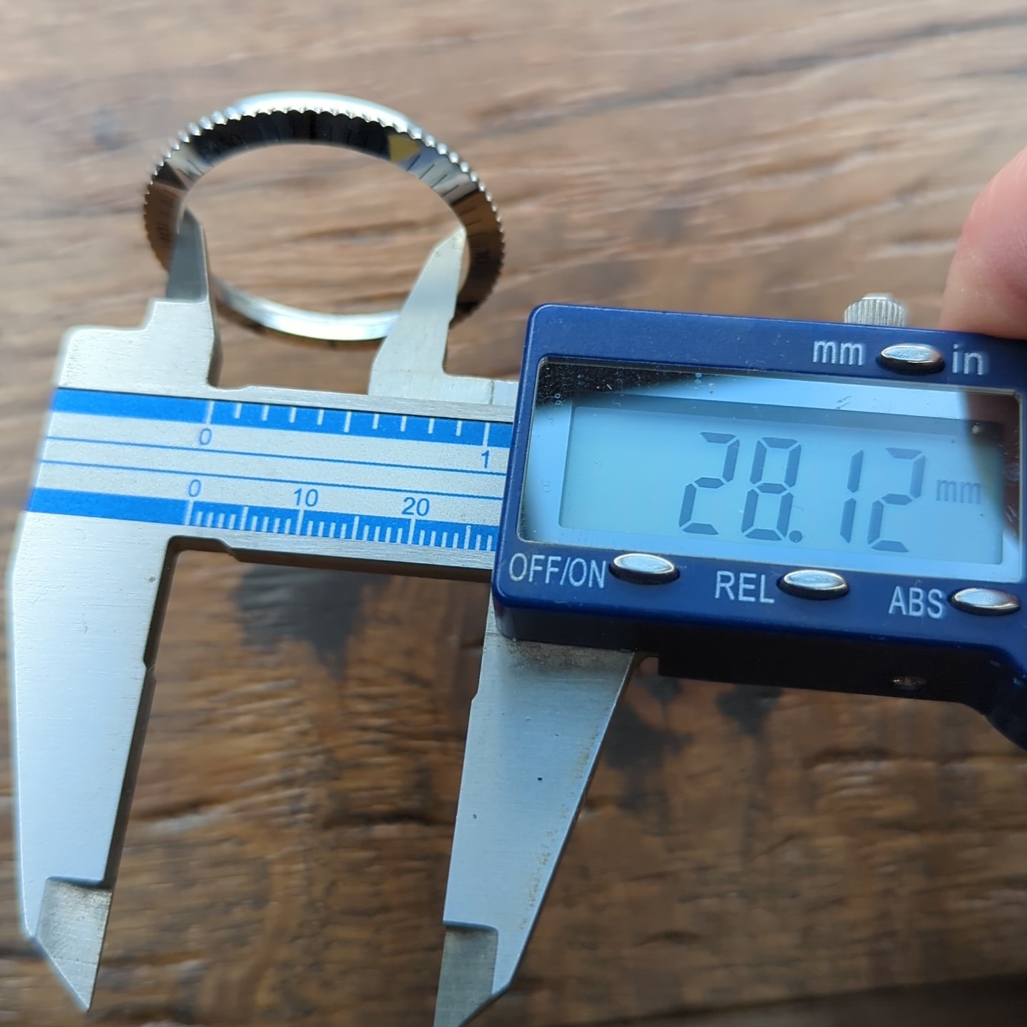 1960s Silver Divers Watch Bezel 35.5mm NOS Part (Y7)