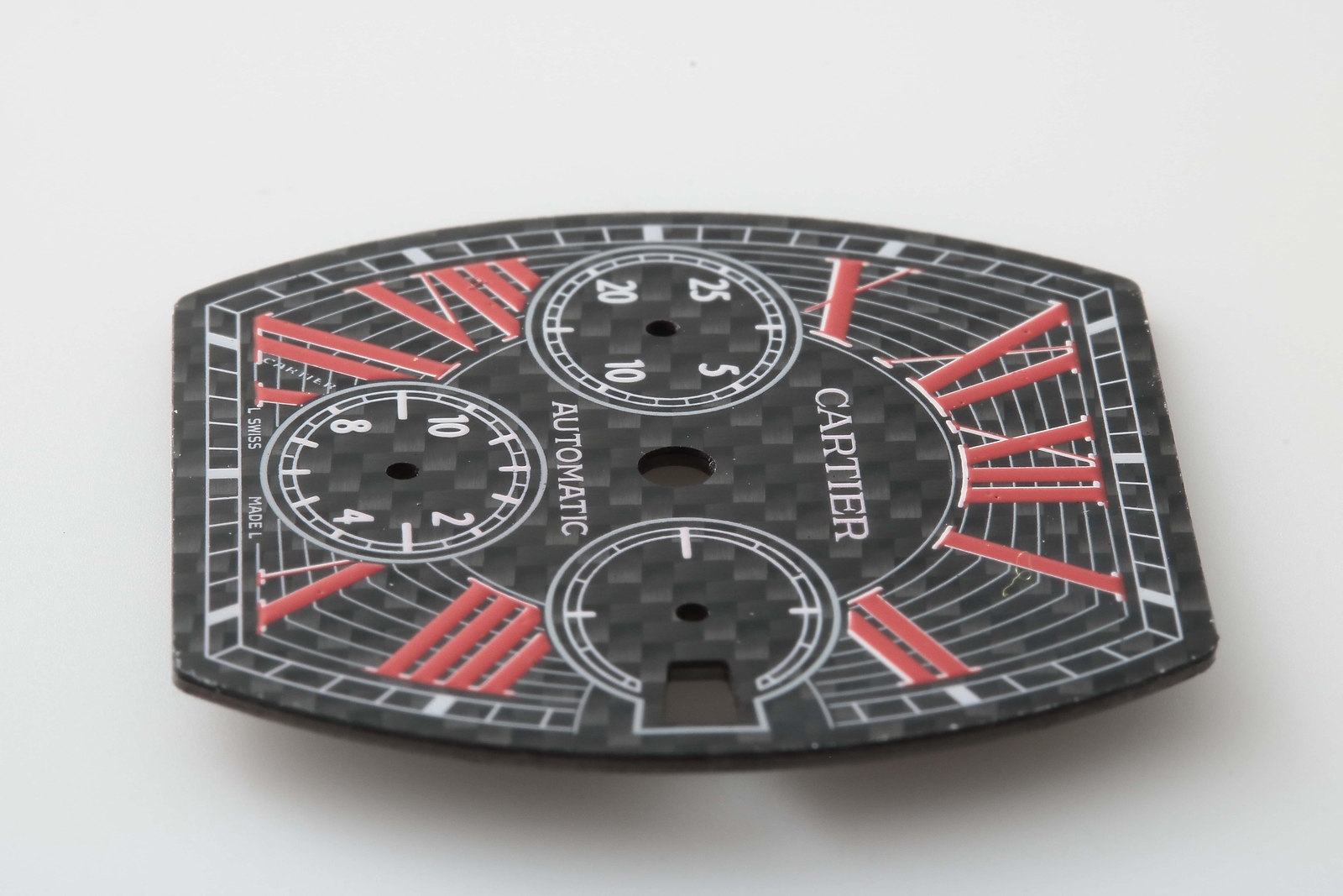 Cartier Roadster Chronograph Date Watch Dial Wristwatch Part Carbon Fiber