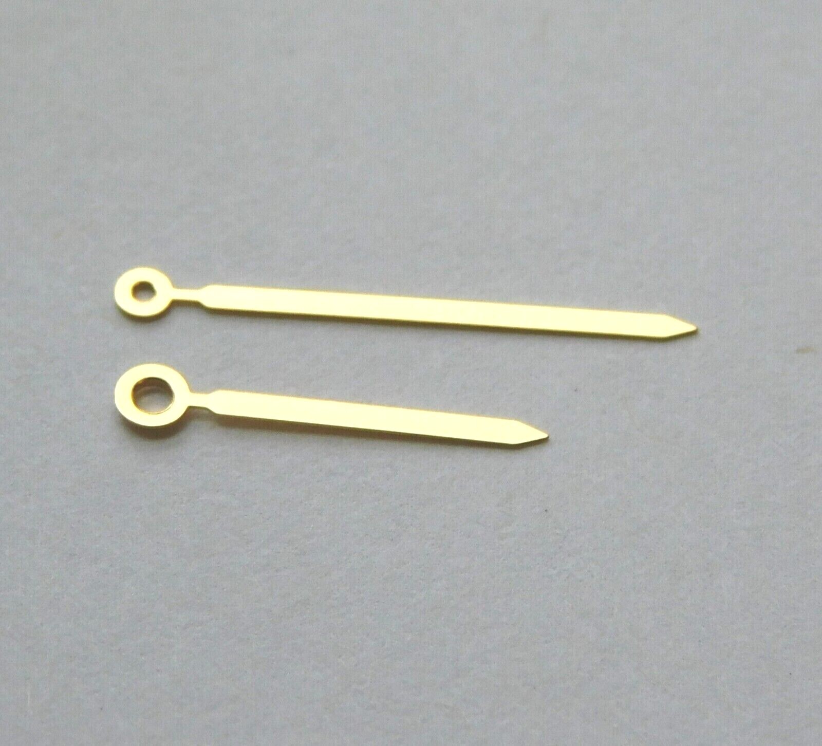 Pencil watch hands GILT Min 17mm Hr 12mm 1.20 x .70 Swiss x 1 pair FREE POST