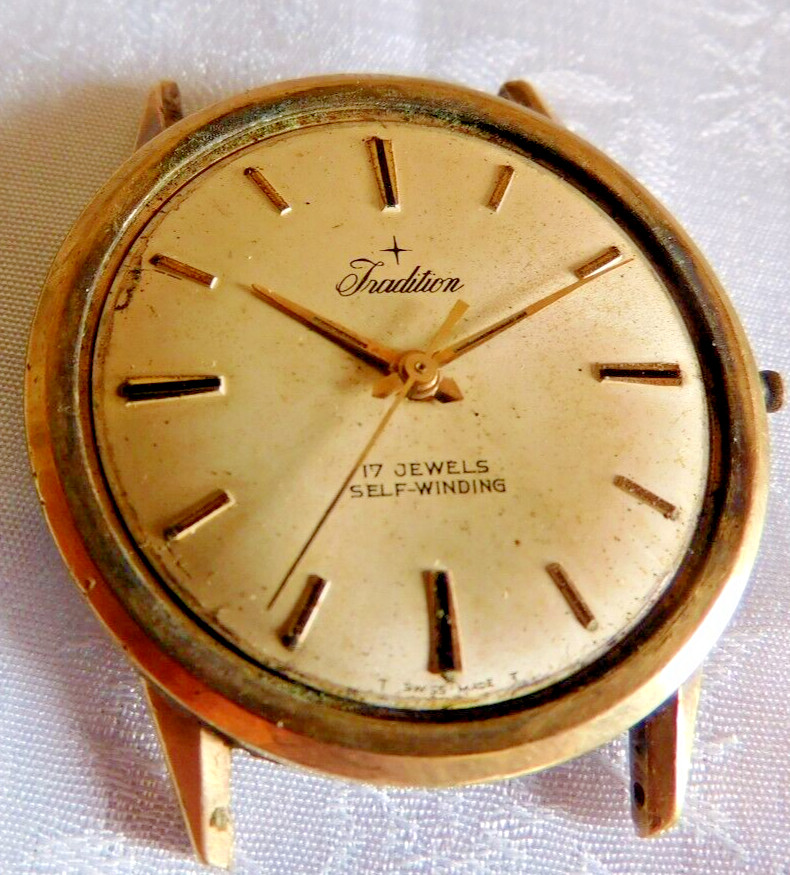 GENTS TRADITION MICHANIC AUTO 17 JEWELS. for PARTS or REPAIR. SKU MR1-956