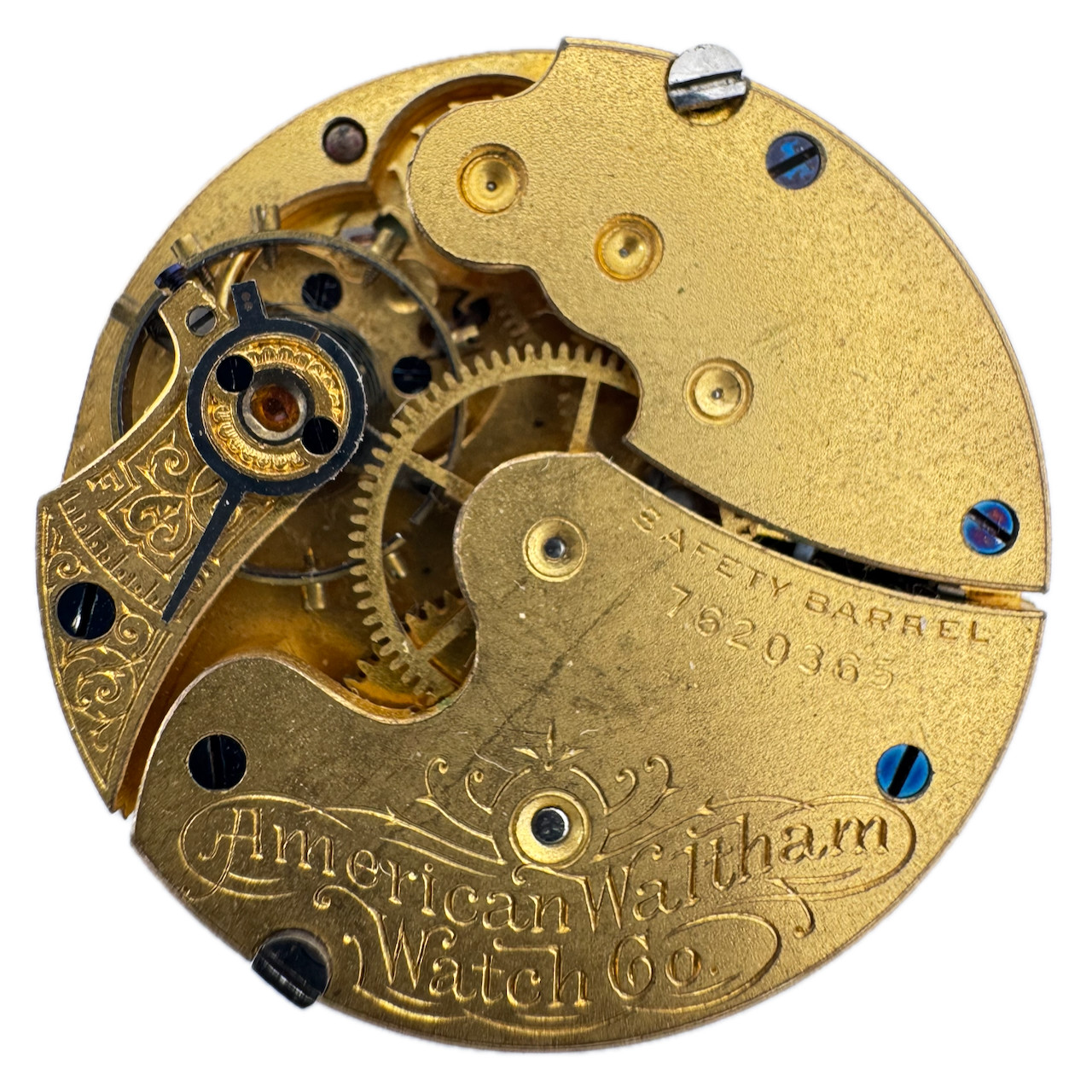 Antique 0s 1896 Waltham 1891 7J Mechanical Hunter Pocket Watch Movement No. 60