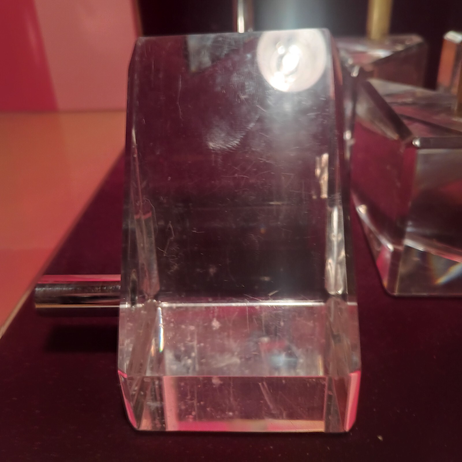 1 CRYSTAL CUT BRACKET WATCH+JEWELS+ GOLD DIAMOND HOLDER TRAYS STAND SHOWCASE VTG