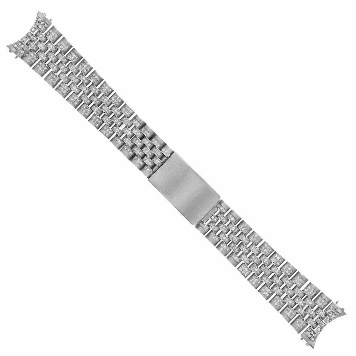 ALL NATURAL DIAMOND SS STEEL JUBILEE WATCH BAND ROLEX 4.65CT 16800 16700 16710
