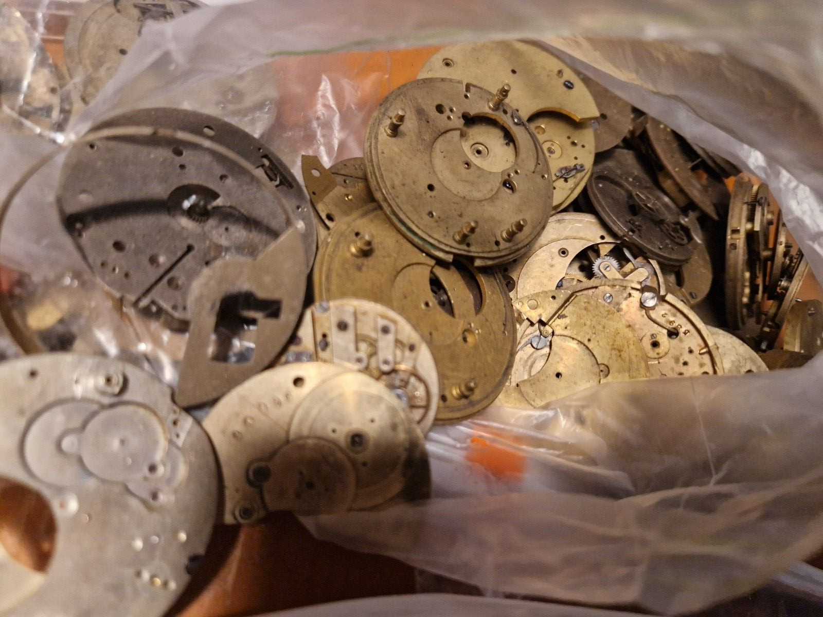 vintage watchmakers lot joblot watch parts and bits crowns plates