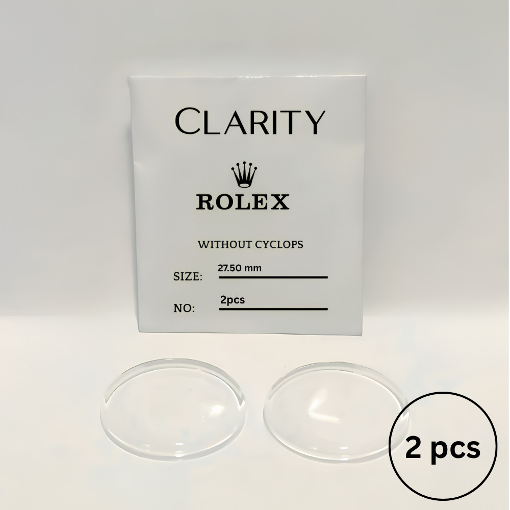 Plastic Plexi Watch Crystal Rolex Datejust 2pc w/o Cyclop Tudor | 27.50 mm