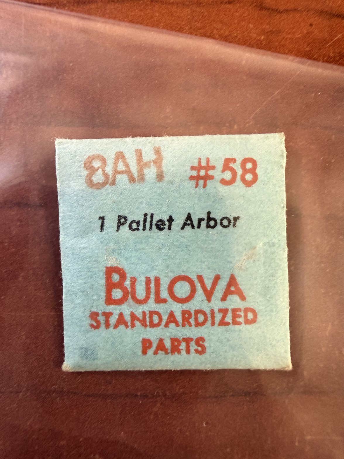 Bulova 8AH Pallet Arbor #58 NOS Genuine Vintage Watch Part New Old Stock