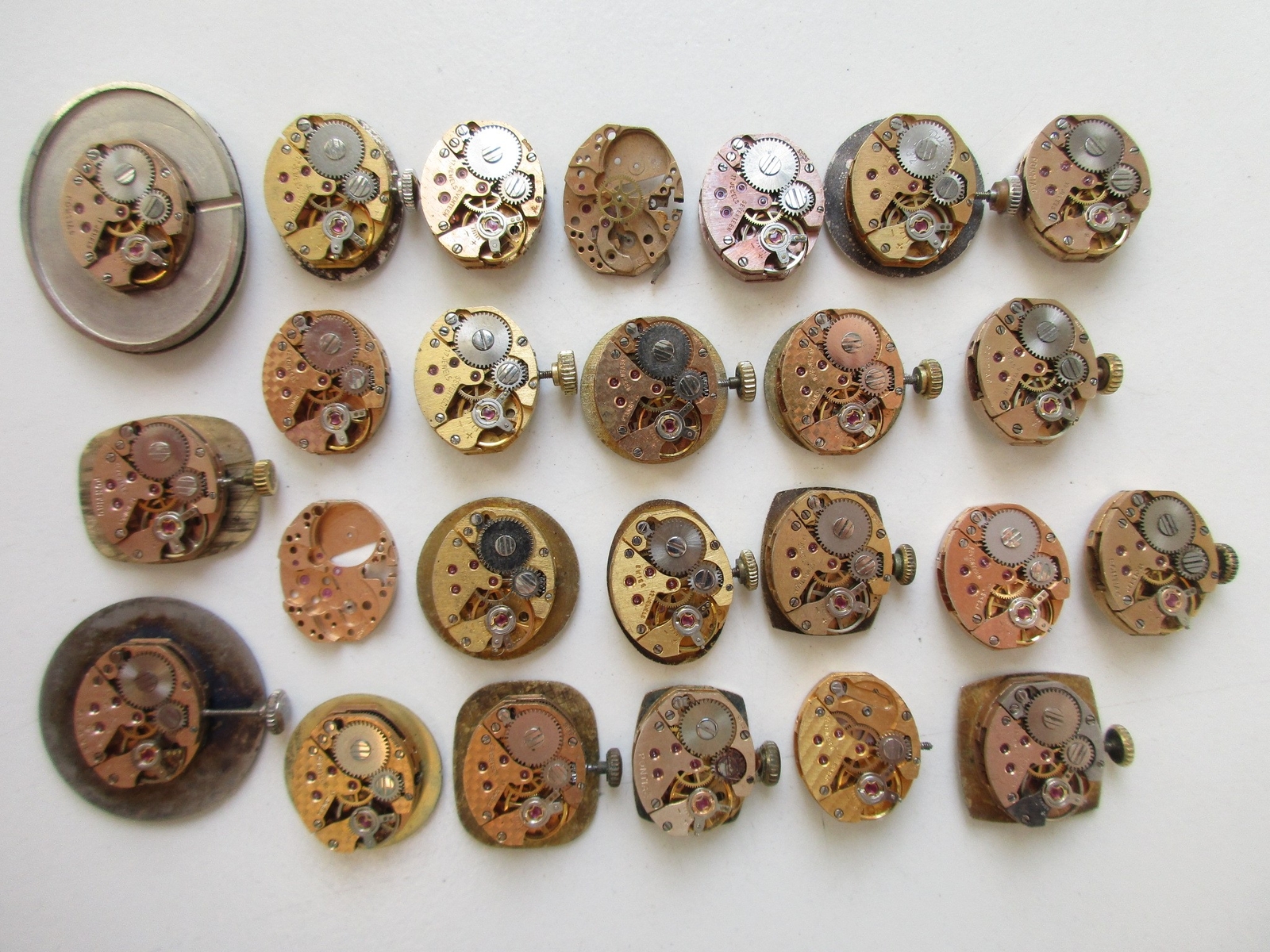 AS A. Schild cal. 1977-2 Swiss *brass & gold color* watch movements – for parts