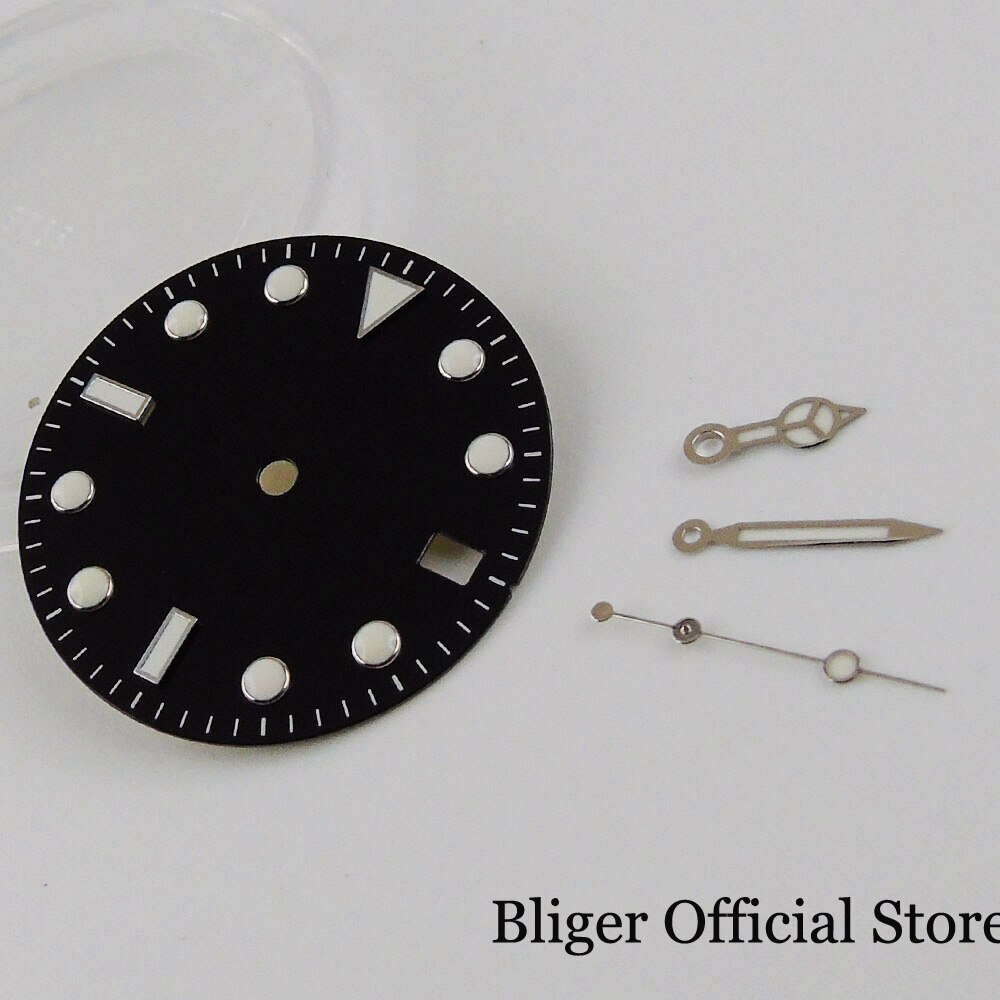 29MM Fit NH35A NH36A Luminous Sunburst Watch Dial Hand Set Green Blue Grey Parts