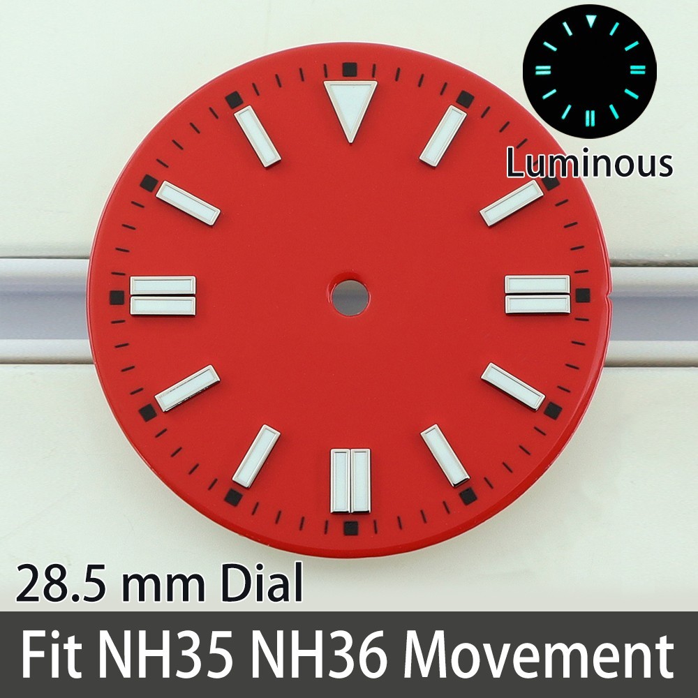 Super-LumiNova C3 28.5mm Sterile Watch Dials Metallic For Seiko NH35 36 Movement
