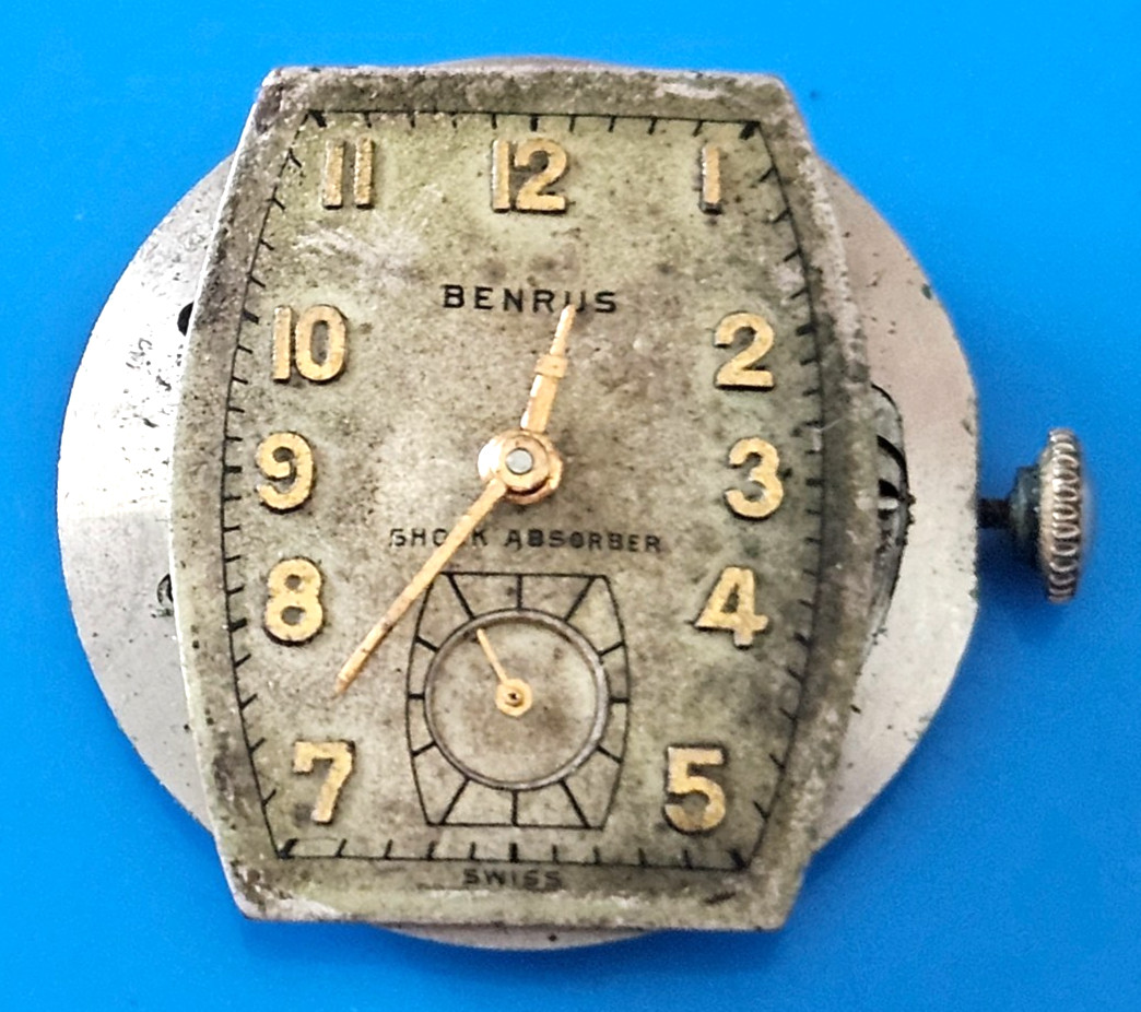 BENRUS BB3 15J Watch Movement (REMOVED FROM GOLD CASE/BALANCE RUNS) lot36