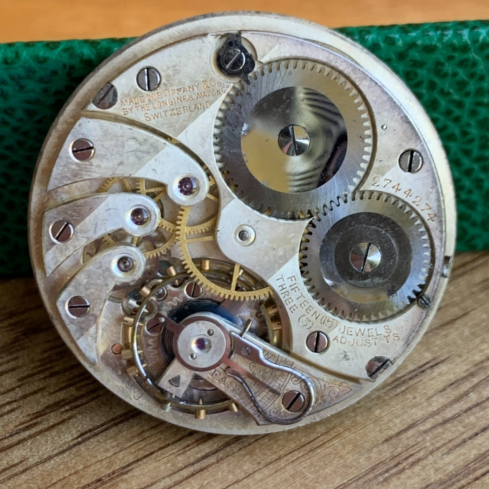 Tiffany & Co. 15 Jewels Adjusted Open Face Pocket Watch Movement Runs