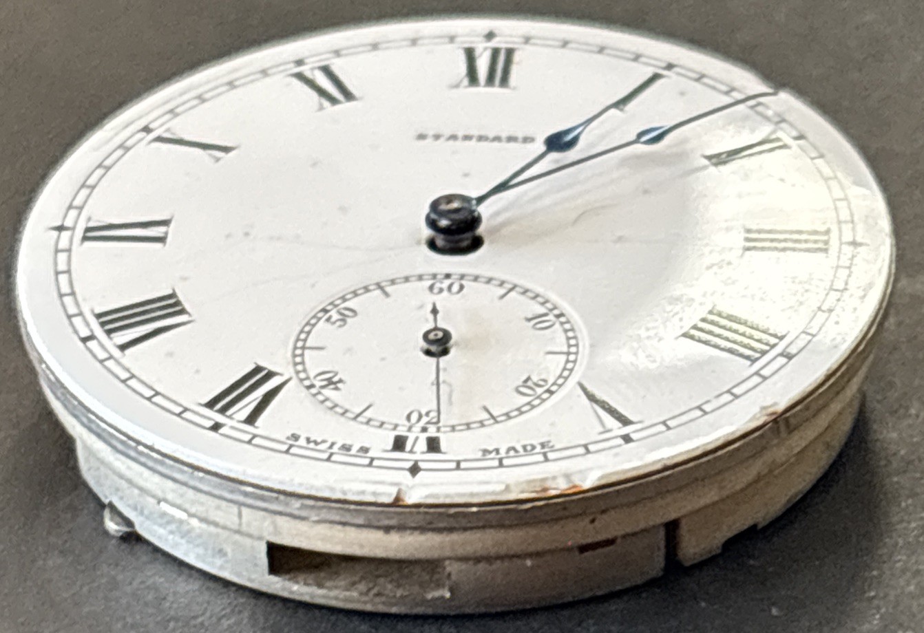 New York Standard Watch Co. 15 Jewel Pocket Watch Movement Working Swiss Made