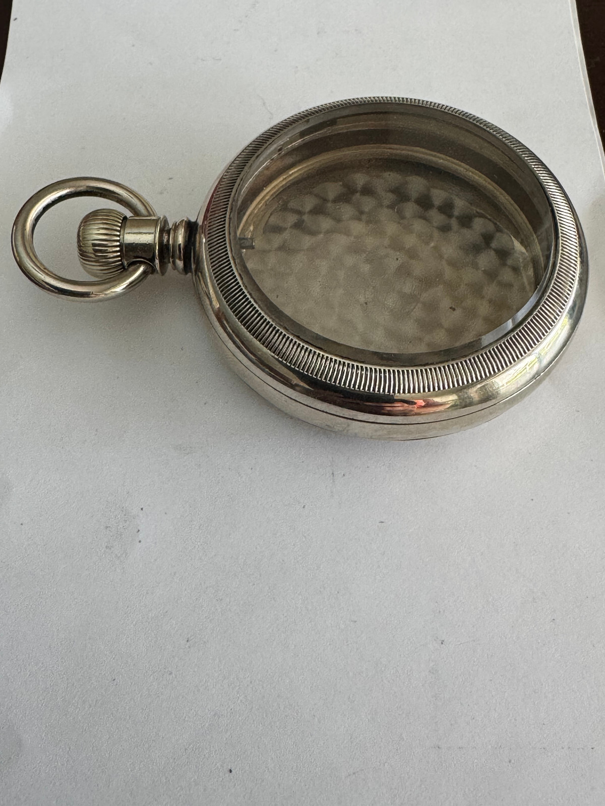 VINTAGE 18 SIZE DUEBER POCKET WATCH CASE WITH HORSE ON BACK PENDANT & LEVER SET