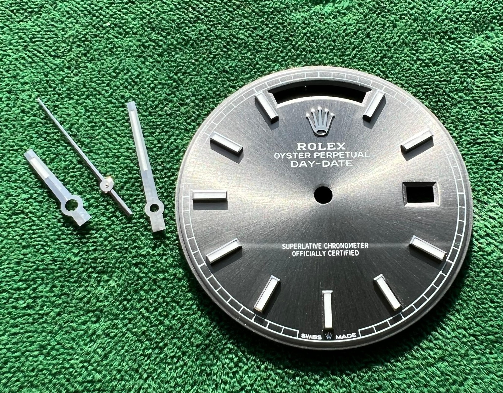 Authentic Rolex Day-Date 40mm Gray Stick Dial with Hands Model 228239 OC#392
