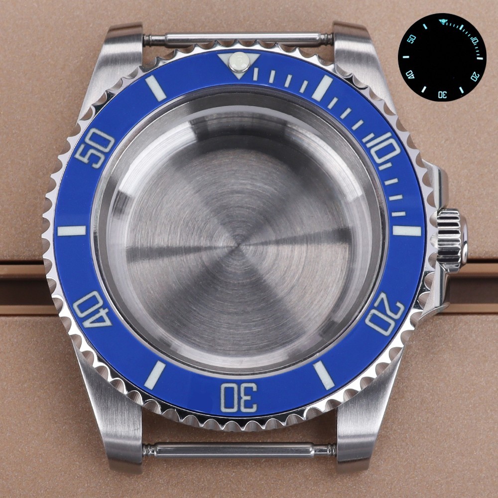 FEIYASHI Luminous SUB Bezel 40mm Brushed Watch Case Sapphire For Seiko NH35 NH36