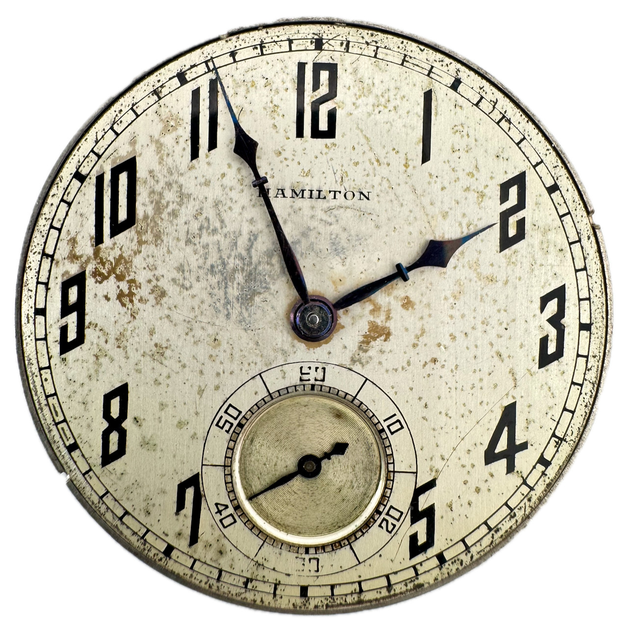 Vintage 12s 1928 Hamilton Metallic Dial Mechanical Pocket Watch Movement 918 USA