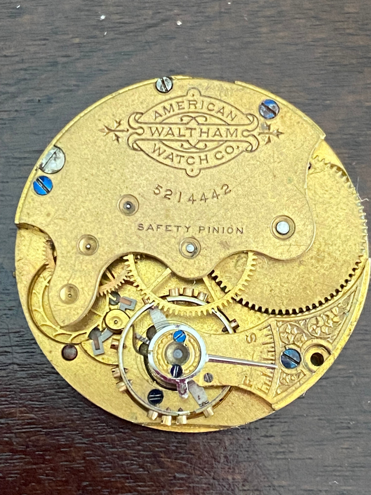 VINTAGE 0 SIZE WALTHAM POCKET WATCH MOVEMENT, GR. M, RUNNING GOOD YEAR 1891-1892