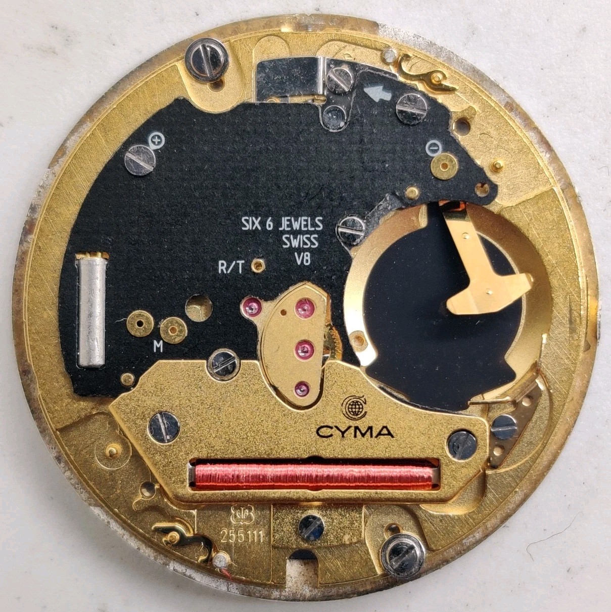 Cyma ETA Cal. 255.111 Swiss quartz watch movement For Repair