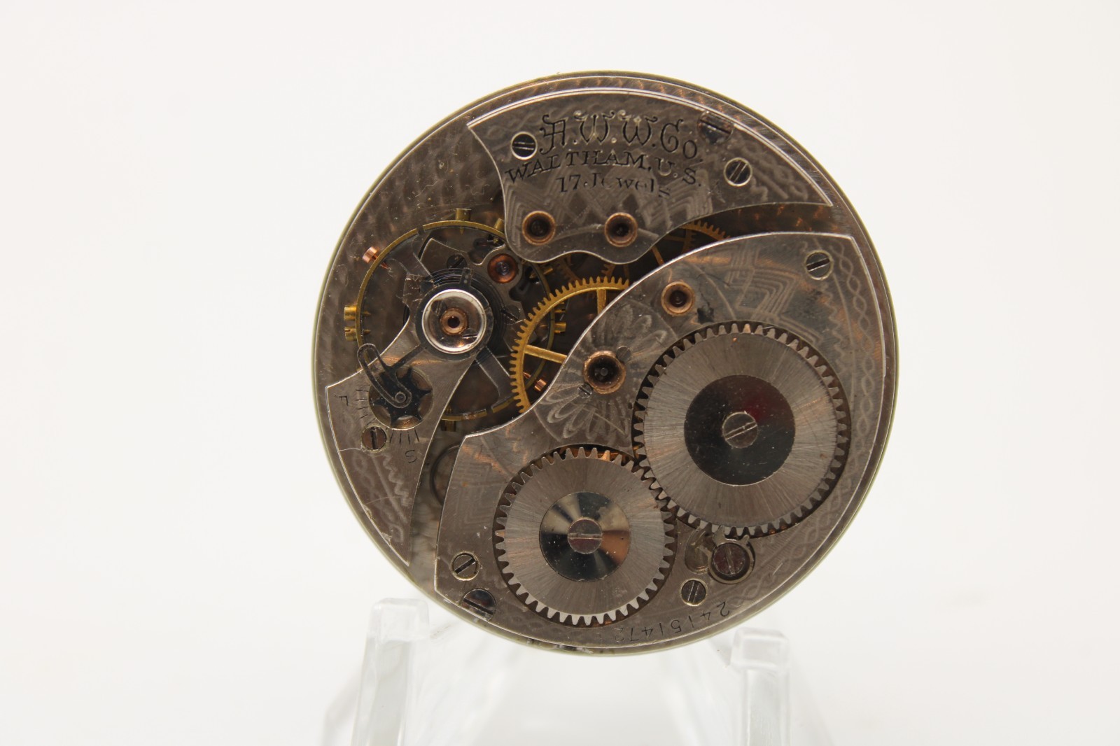 1922 WALTHAM POCKET WATCH MOVEMENT 24151472 GRADE 225 12s 17j (GM2)