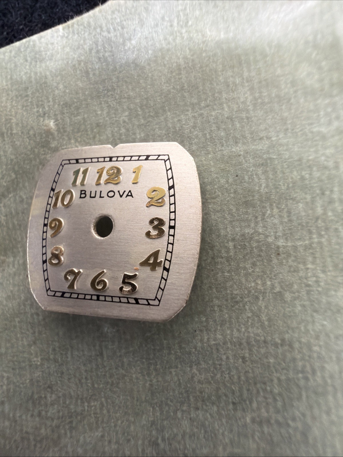 Vintage Bulova Watch Dial Face Plate Only New Other Square Oblong Small