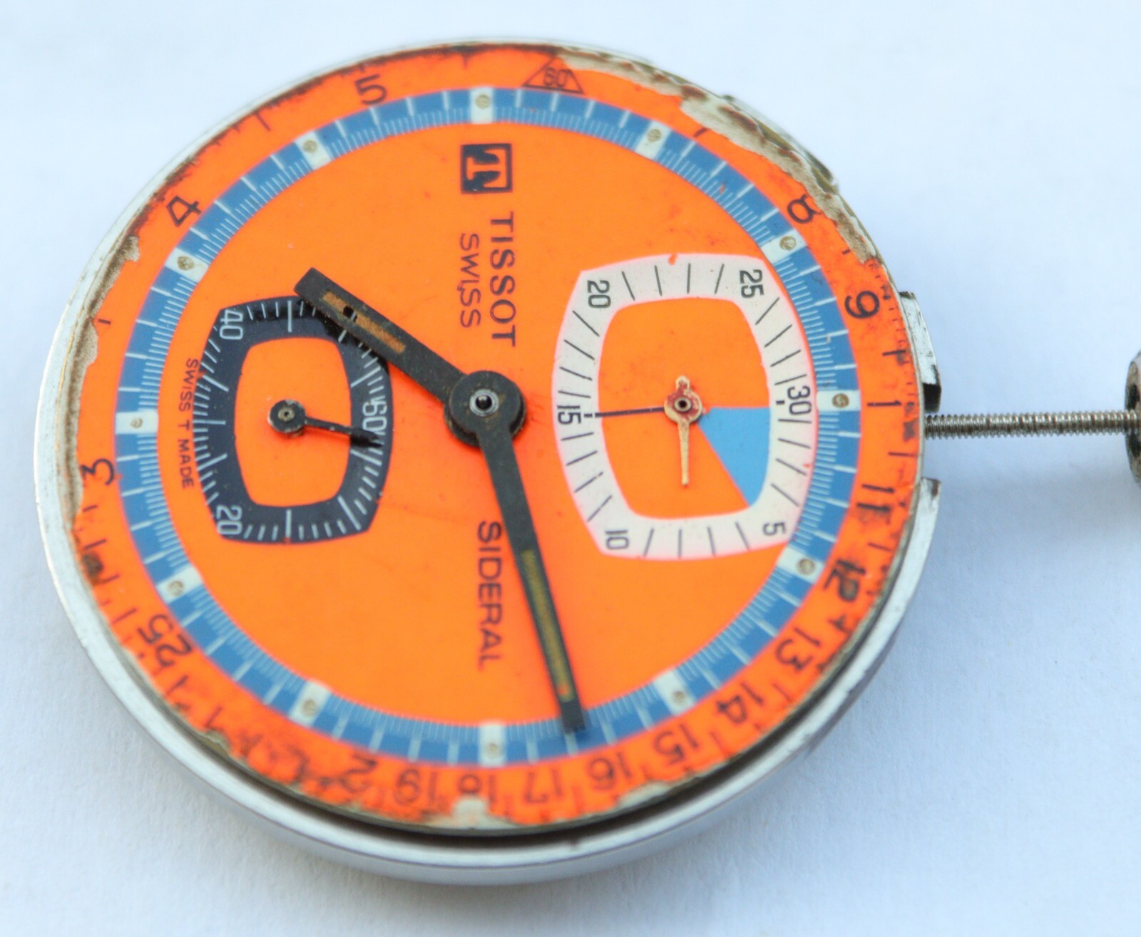 VINTAGE TISSOT SIDERAL CHRONOGRAPH WATCH DIAL MOVEMENT WORKING CAL 872 LEMANIA