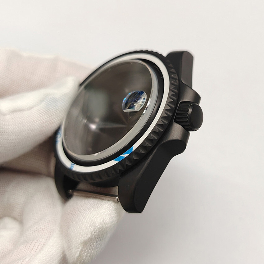 40MM Black Frosted Watch Case + Strap + Bezel Accessories for NH35/NH36 Movement
