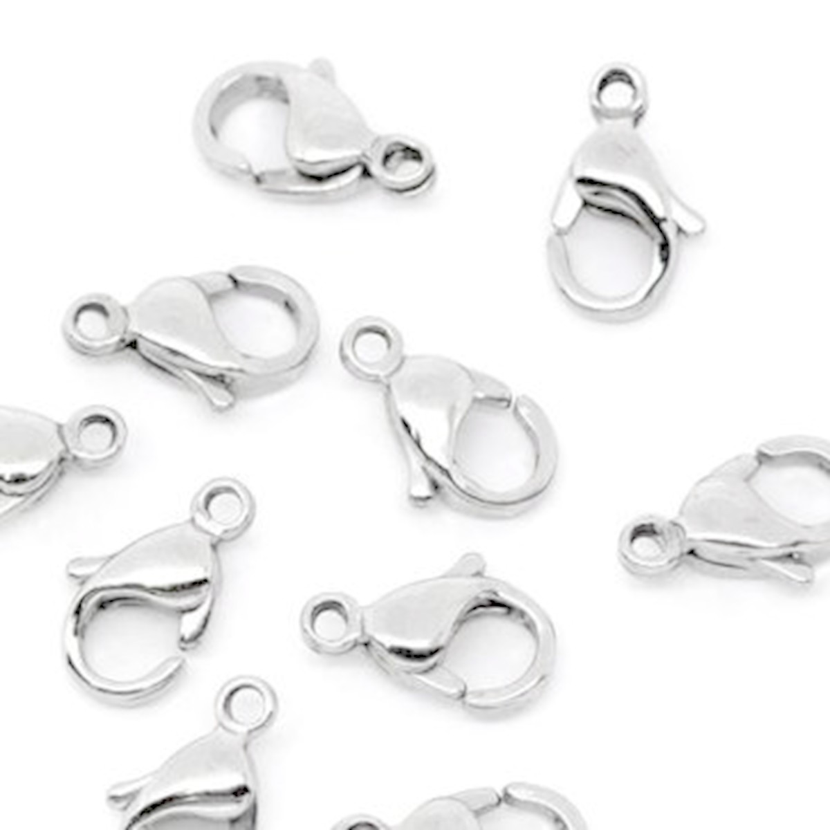HOT Polished S.steel Lobster claw Clasps 9–19mm 100 Pcs wholesale