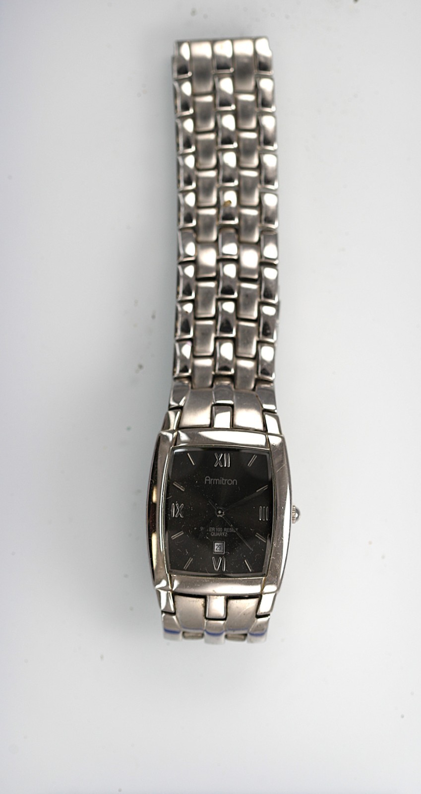 Armitron Watch Men Silver Stainless Steel Battery Date 30m NON-WORKING Part