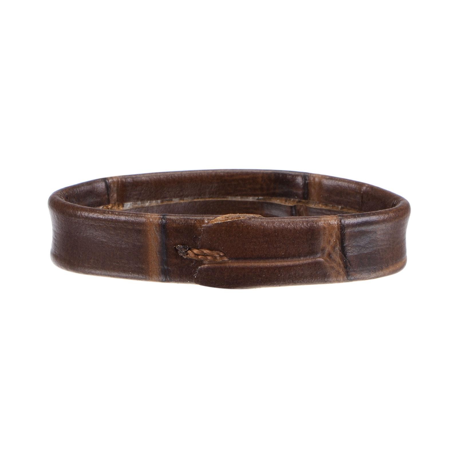 4Pcs PU Leather Loops Retaining Ring for 26mm Width Watch Band Dark Brown